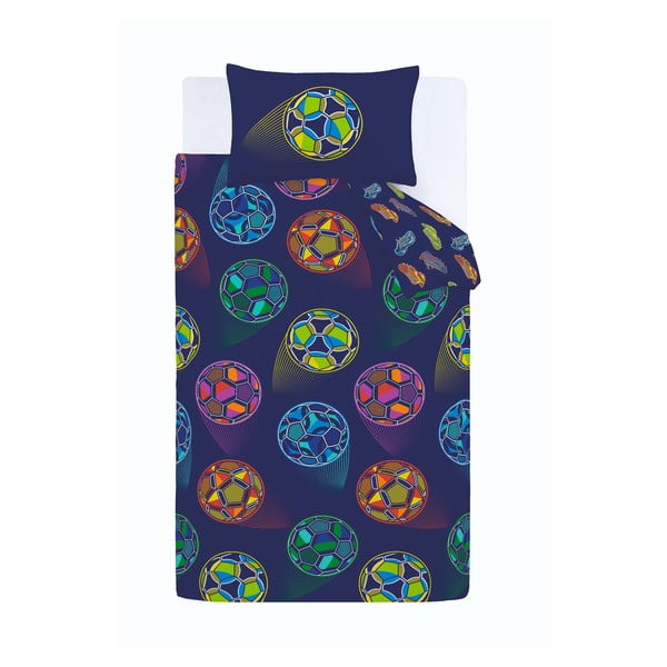 Vienguļamā bērnu gultas veļa 135x200 cm Bright Football – Catherine Lansfield-image-2
