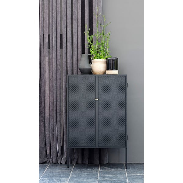 Melna metāla kumode Canett Brooks, augstums 110 cm-image-1