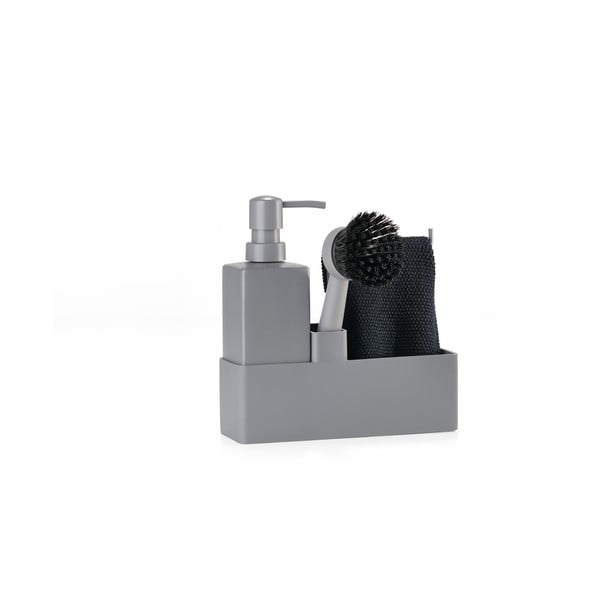 Pelēks plastmasas/silikona mazgāšanas līdzekļu turētājs Singles – Zone-image-2