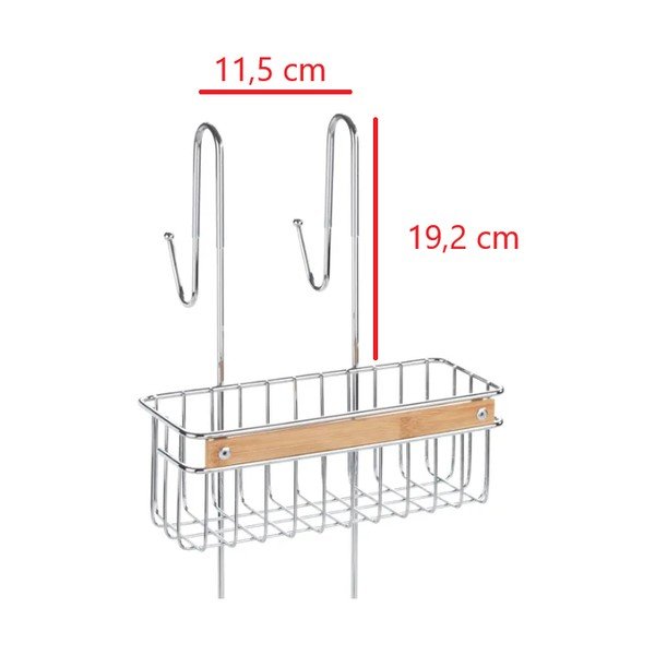 Divu līmeņu nerūsējošā tērauda dušas pakaramais plaukts Wenko Zerbo-image-3