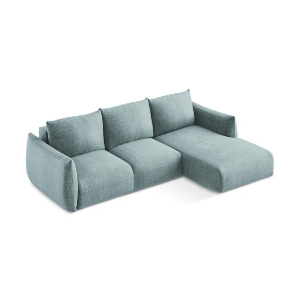 Zils salokāms stūra dīvāns (ar labo stūri/ar zvilni) Leila – Makamii-image-3