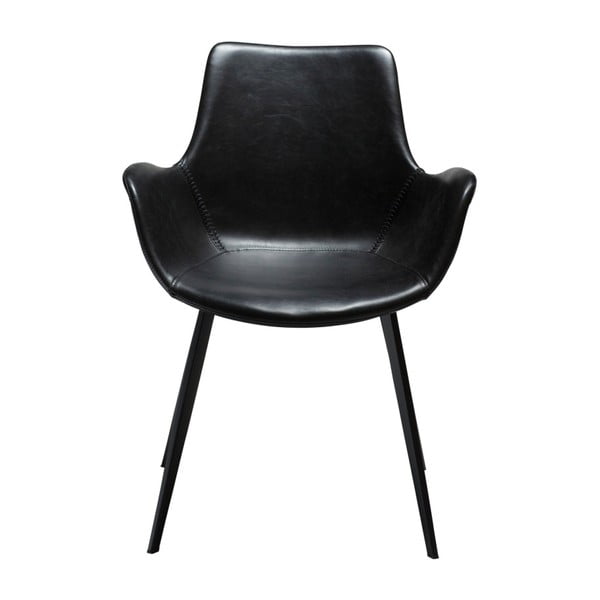 Melns mākslīgās ādas dekorss ēdamistabas krēsls ar roku balstiem DAN-FORM Denmark Hype-image-1