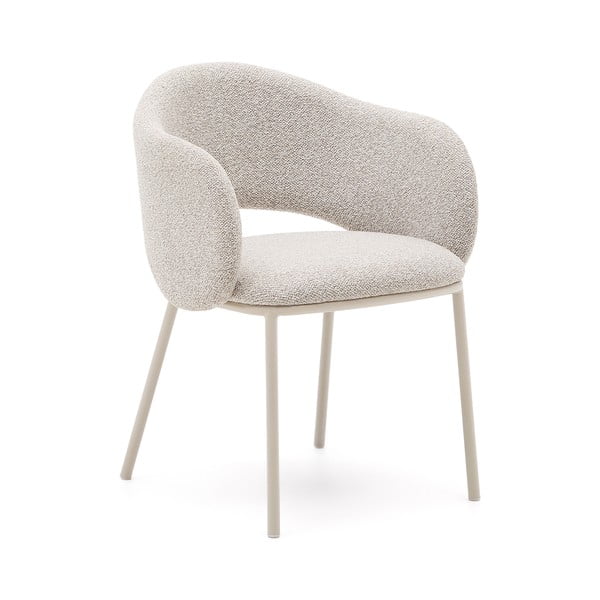 Ziloņkaula krāsas polsterēts ēdamistabas krēsls Maina – Kave Home