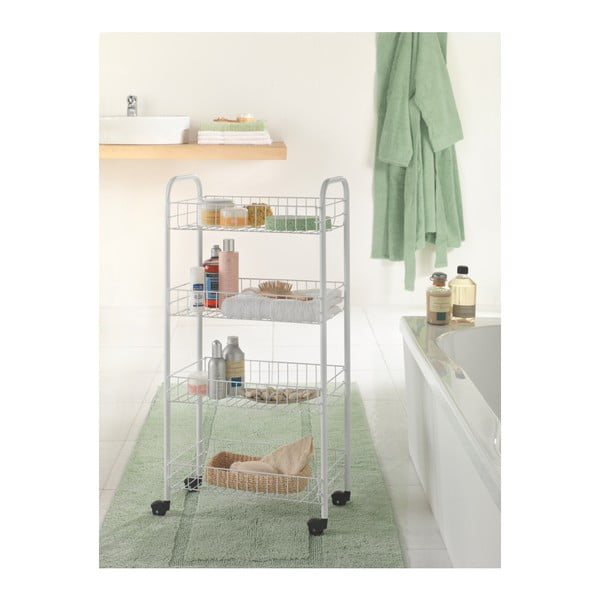 Balts pārvietojams metāla plaukts 41x84 cm Pisa – Metaltex-image-3