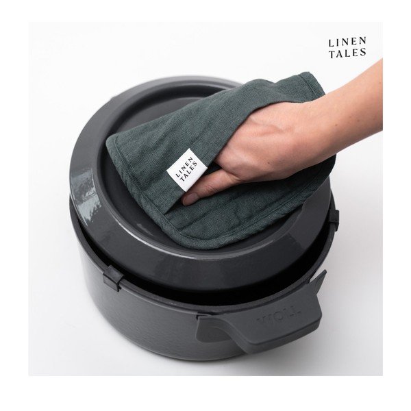 Lina virtuves cimds Forest Green – Linen Tales-image-1