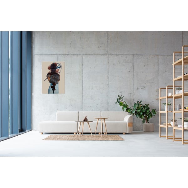 Gaiši pelēks dīvāna modulis (kreisais stūris) no vilnas un lina maisījuma Hugg – Gazzda-image-1