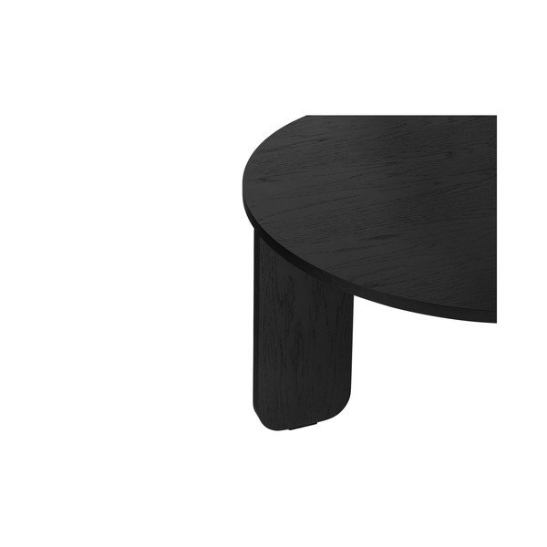 Melns apaļš žurnālgaldiņš ar ozolkoka imitācijas galda virsmu ø 75 cm Kuvu – noo.ma-image-4