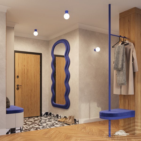 Zila griestu lampa ar stikla abažūru ø 12 cm Orbital – Sollux-image-4