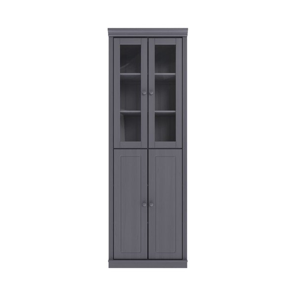 Pelēka priedes masīvkoka vitrīna 74x223x37 cm Anita – Støraa