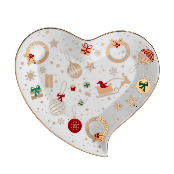 Porcelāna servēšanas šķīvis sirds formā Brandani Alleluia, garums 20 cm