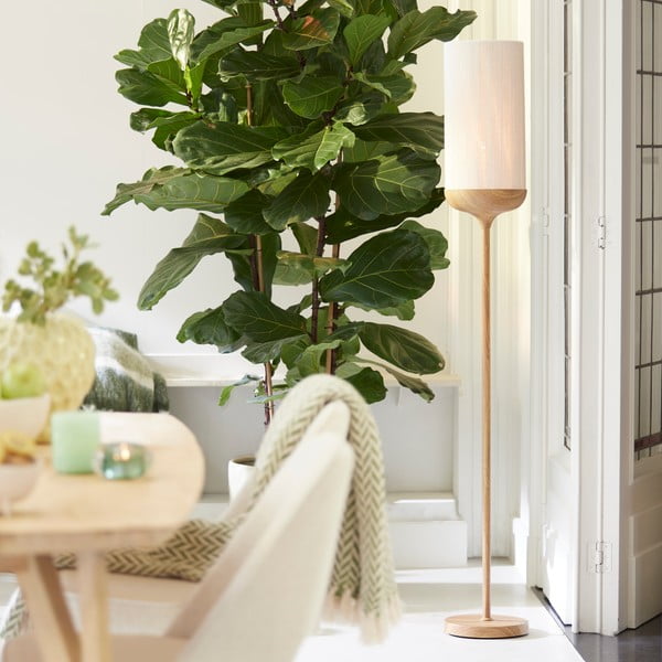 Dabīga toņa stāvlampa ar auduma abažūru (augstums 159 cm) Dania – Light & Living-image-1