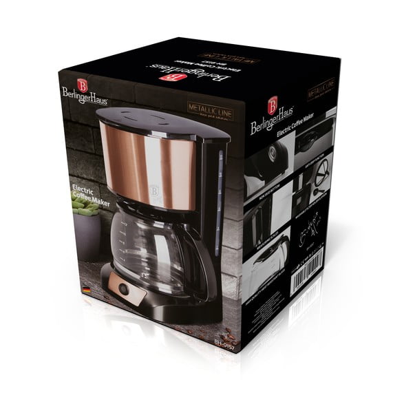 Kafijas automāts ar filtru zelta krāsā Rosegold Metallic Line – BerlingerHaus-image-2