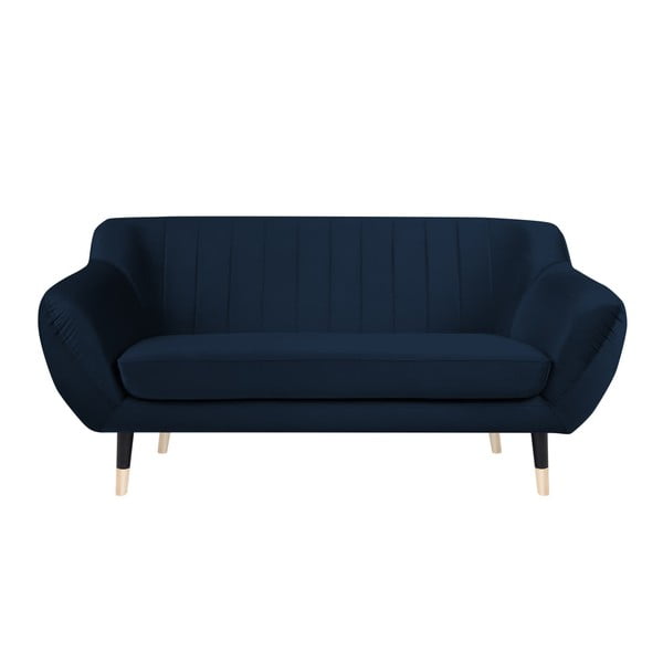 Tumši zils dīvāns ar melnām kājām Mazzini Sofas Benito, 158 cm