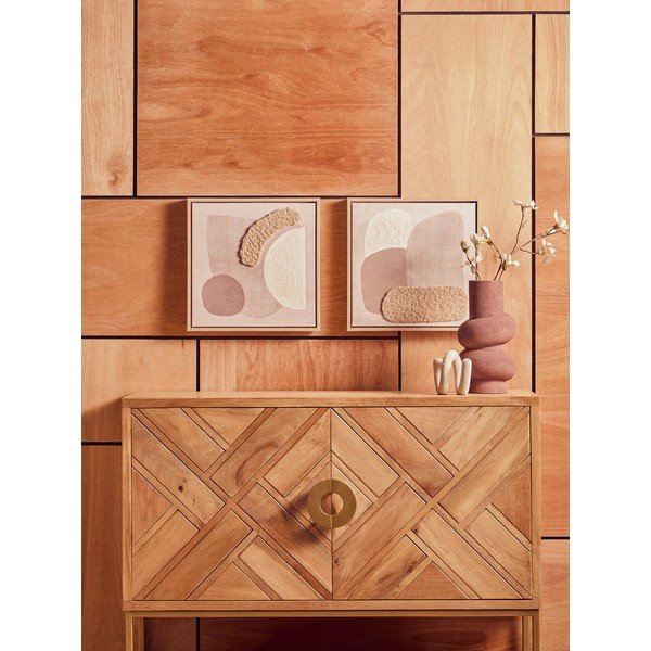 3D gleznas (2 gab.) ar rāmi/uz audekla 40x40 cm Astratto – Premier Housewares-image-1