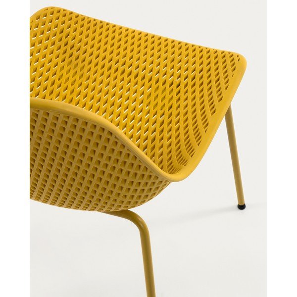 Dzeltens metāla dārza krēsls Quinby – Kave Home-image-4