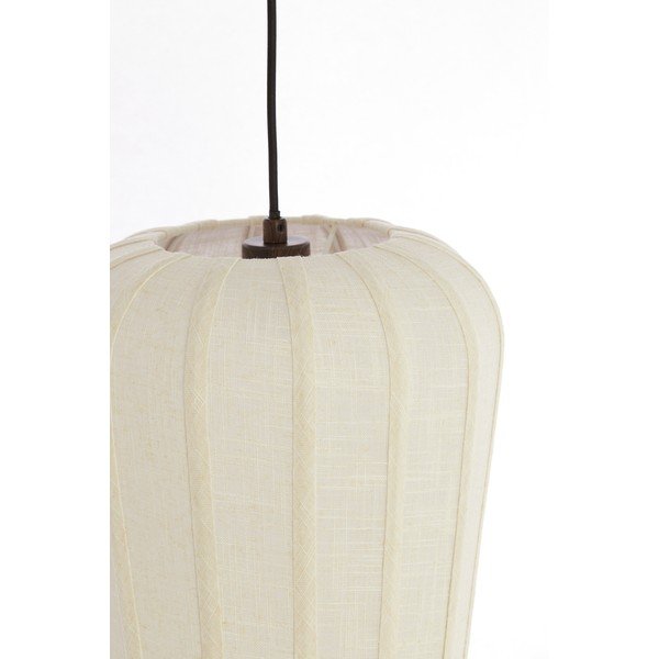 Balta piekaramā lampa ar auduma abažūru ø 10 cm Bibury – Light & Living-image-3