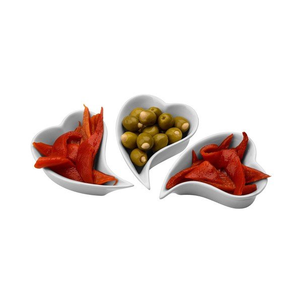 3 porcelāna bļodu komplekts Premier Housewares Heart Shape-image-1
