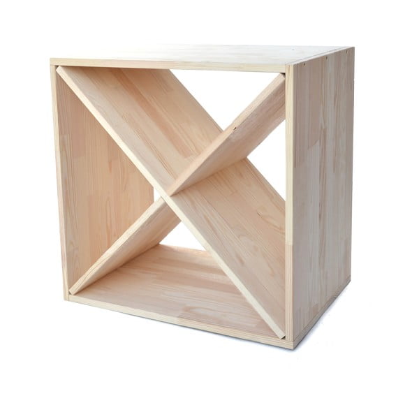 Dabīga toņa priedes masīvkoka vīna plaukts 24 pudelēm – Bonami Essentials-image-1