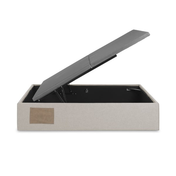 Bēša polsterēta divvietīga gulta ar veļas kasti 160x200 cm Matters – Kave Home-image-4