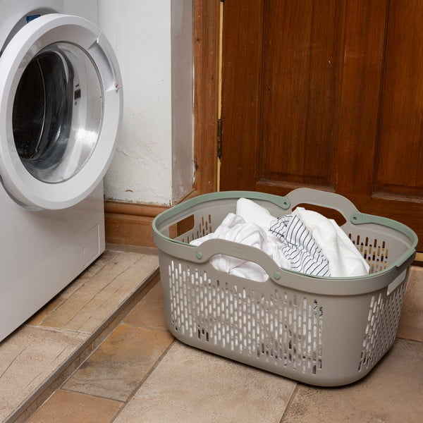 Gaiši brūns plastmasas veļas grozs 45 l – Addis-image-1