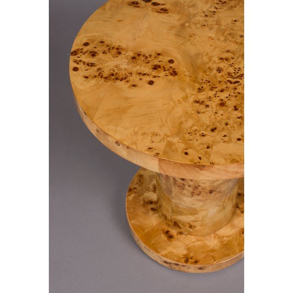 Apaļš sānu galdiņš ar riekstkoka imitāciju ø 46 cm Quinn – Dutchbone-image-1