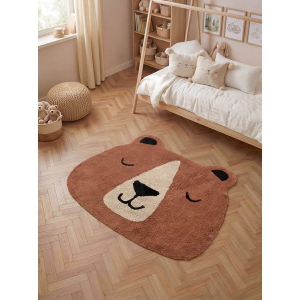 Brūns mazgājams/ar rokām darināts kokvilnas bērnu paklājs 101x120 cm Snuggle Benni – Hanse Home-image-1