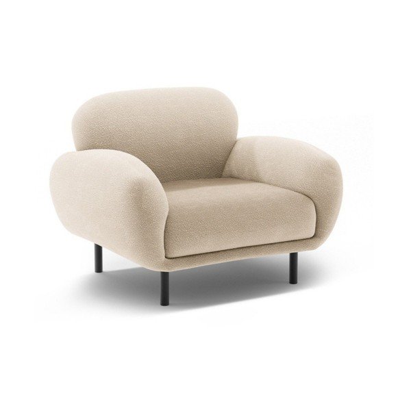 Bēšs atpūtas krēsls no buklē auduma Poppy – Micadoni 