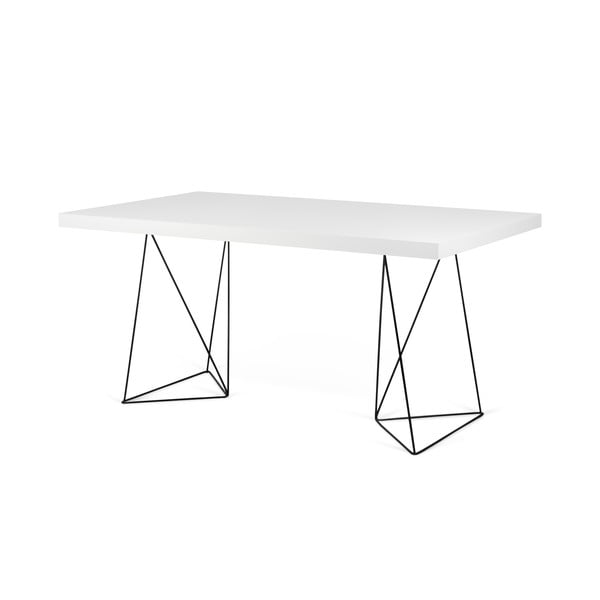 Balts galds ar melnām kājām TemaHome Multi, 180 x 77 cm-image-2