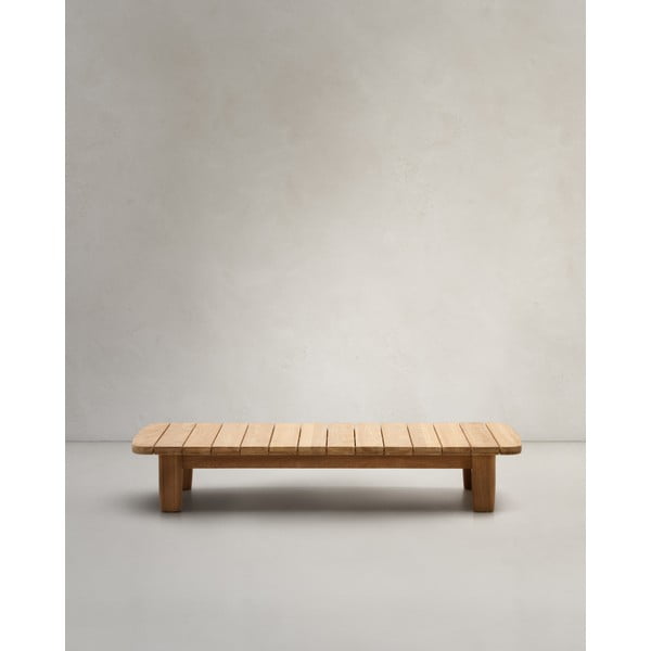Tīkkoka masīvkoka dārza kafijas galdiņš 70x140 cm Tirant – Kave Home-image-1