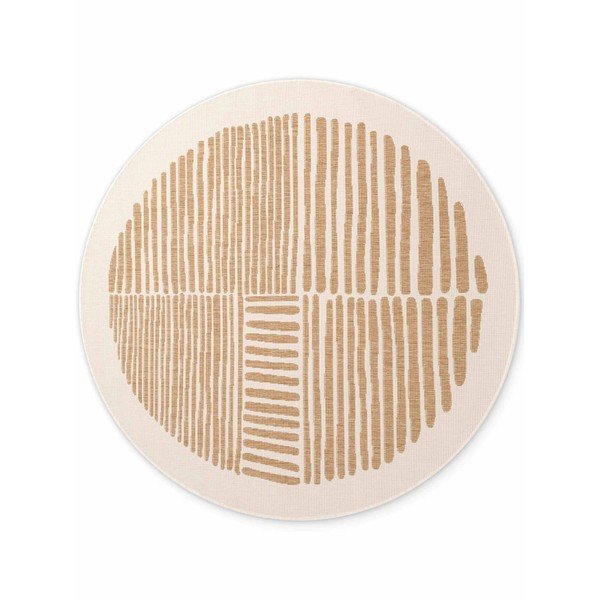Krēmkrāsas/dabīga toņa apaļš iekštelpu un āra paklājs ø 160 cm Haringey Bounds – Ted Baker
