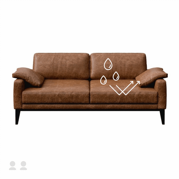 Divvietīga dīvāna ar ādas polsterējumu impregnēšana, impregnēšana bez tīrīšanas