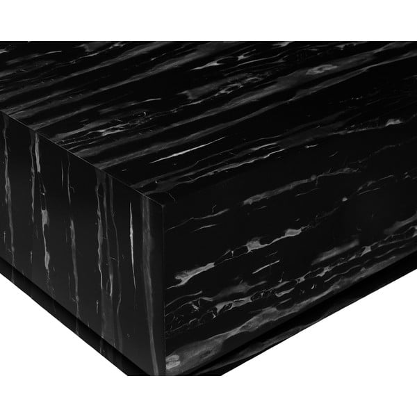Melns žurnālgaldiņš ar marmora imitāciju 100x100 cm Vito – Støraa-image-1