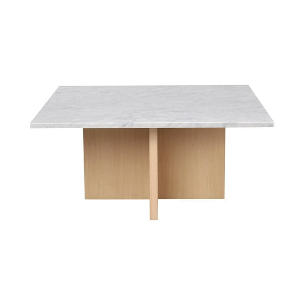 Balts marmora žurnālgaldiņš 90x90 cm Brooksville – Rowico-image-4