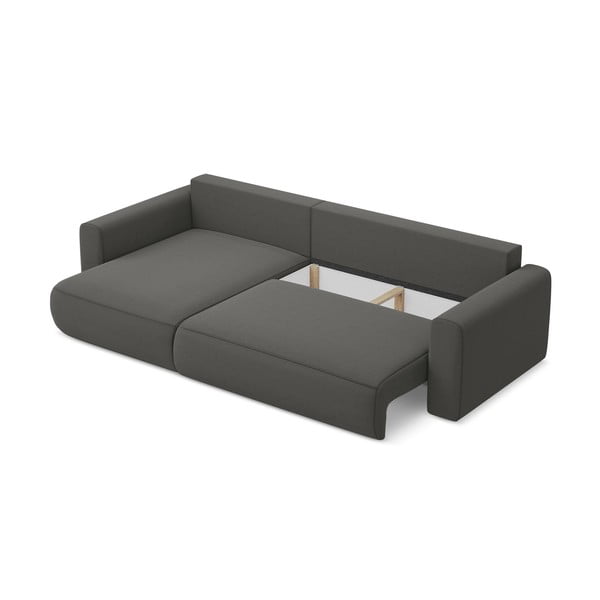 Tumši pelēks samta salokāms/ar uzglabāšanas vietu stūra dīvāns (ar kreiso stūri/ar zvilni) Kapua – Makamii-image-4