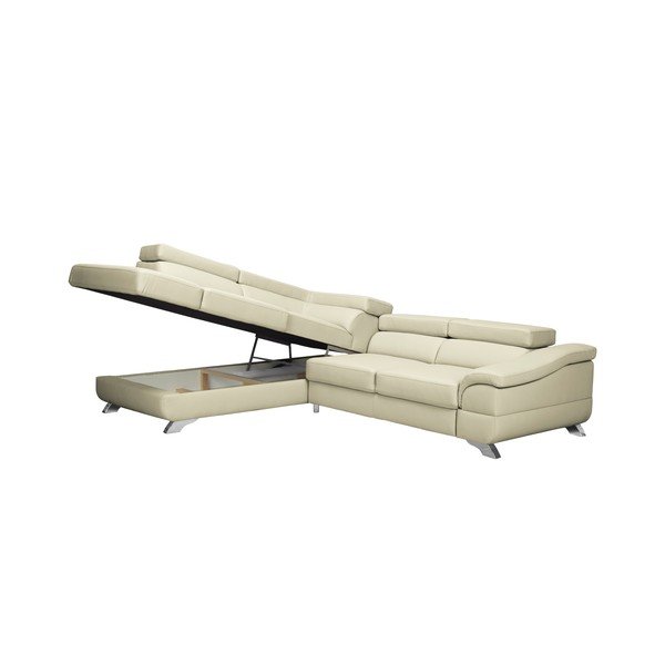 Smilškrāsas ādas dīvāns gulta Windsor & Co Sofas Gamma, kreisais stūris-image-4