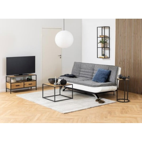 Melns/dabīga toņa sienas grāmatplaukts ar ozolkoka imitāciju 37x108 cm Seaford – Actona-image-1