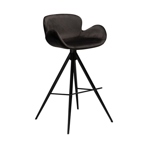 Melns bāra krēsls DAN-FORM Denmark Gaia Velvet, augstums 98 cm