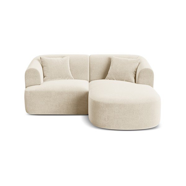 Bēšs samta stūra dīvāns (ar labo stūri/ar zvilni) Campi – Cosmopolitan Design