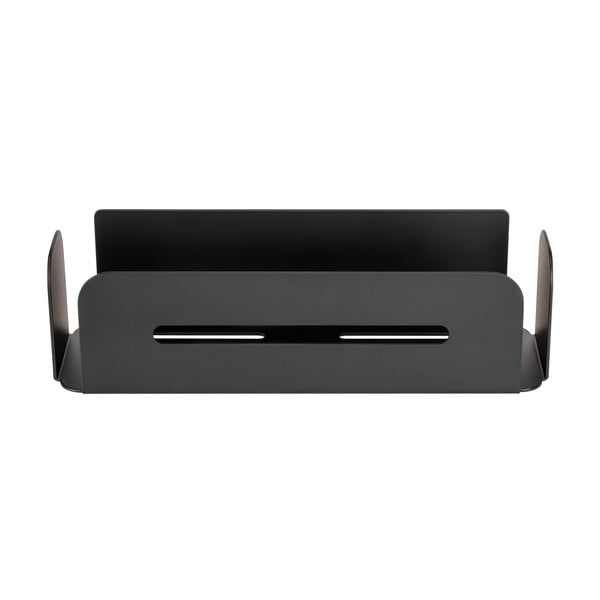 Matēti melns metāla pašlīmējošs vannas istabas plaukts Bivio – Wenko-image-1