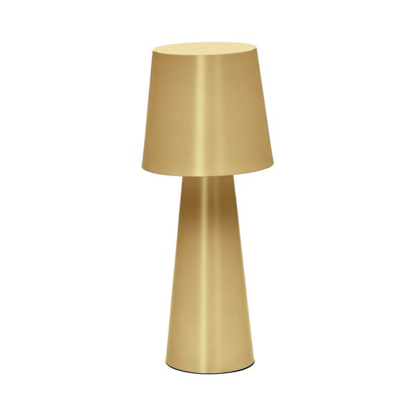 Zelta krāsas LED galda lampa ar regulējamu spilgtumu un metāla abažūru (augstums 40 cm) Arenys – Kave Home