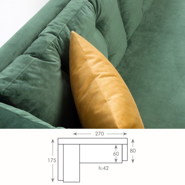 Zaļš dīvāns kreisajā stūrī Balcab Home Amalia-image-2