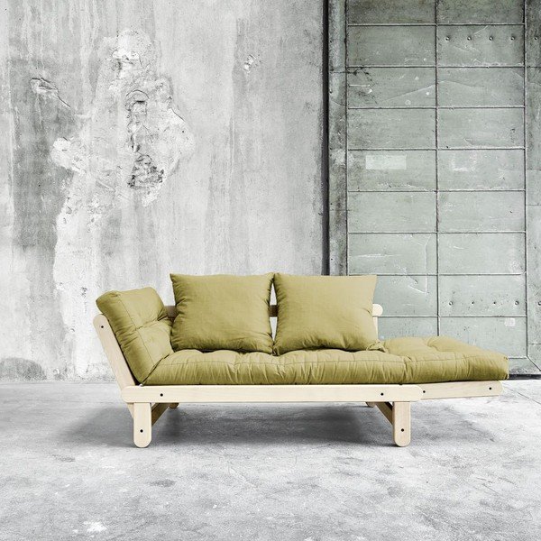 Dīvāns gulta Karup Beat Natural/Avocado Green