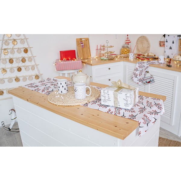 Ziemassvētku kokvilnas galda celiņš 140x40 cm Rowan Berries – Butter Kings-image-1