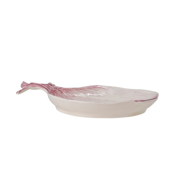 Balts/rozā servēšanas šķīvis 18x26 cm Mimosa – Bloomingville