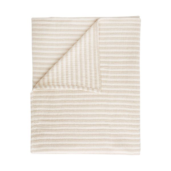 Dabīga toņa kokvilnas pleds 150x200 cm Cotton Muslin Stripe – Bianca