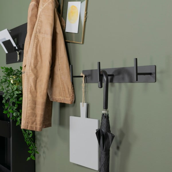 Melns metāla sienas pakaramais 44 cm Chapman – Spinder Design-image-3