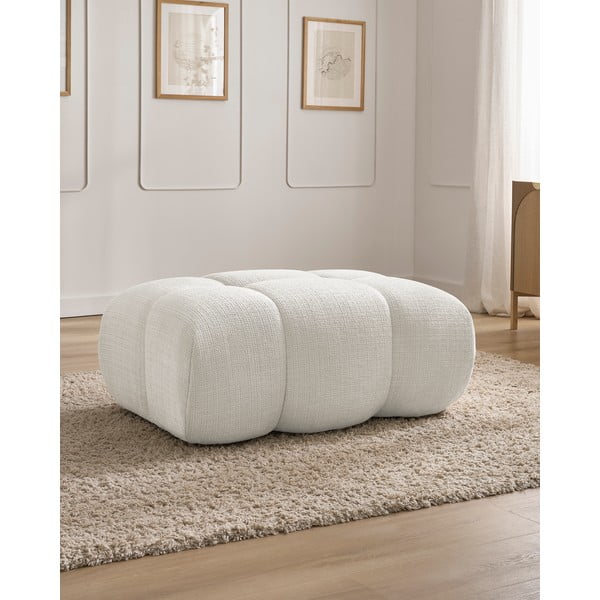 Balts kāju soliņš no šenila auduma Ivane – Bobochic Paris-image-1