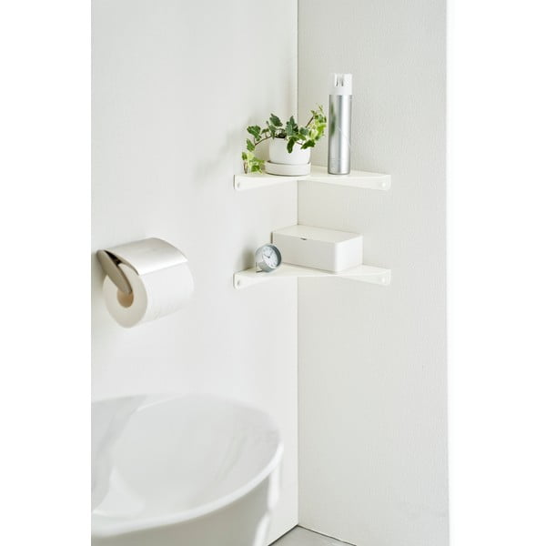 Balts stūra metāla sienas plaukts 22 cm Tower – YAMAZAKI-image-1