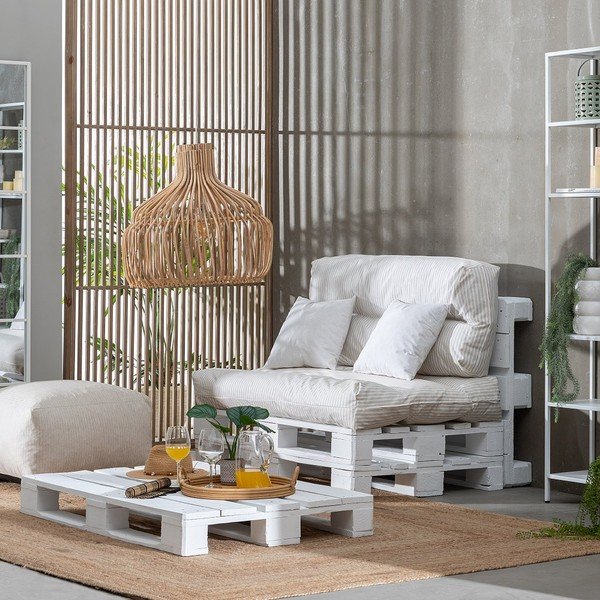 Balti/bēši dārza sēdekļa spilveni paletēm (4 gab.) 80x112 cm – Ixia-image-3