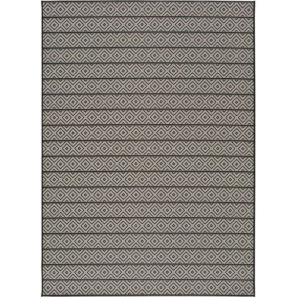 Tumši pelēks āra paklājs Universal Tokio Stripe, 160 x 230 cm